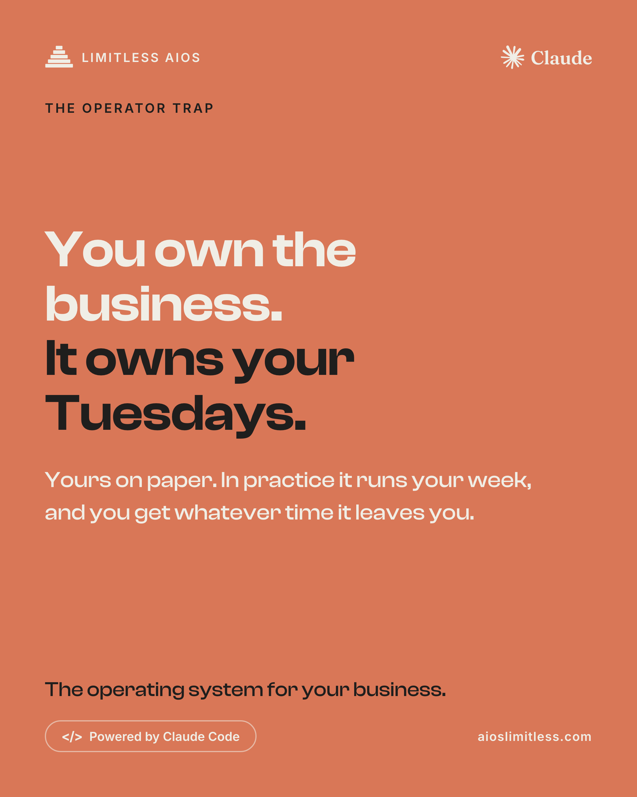 The operator trap - You own the business. It owns your Tuesdays.